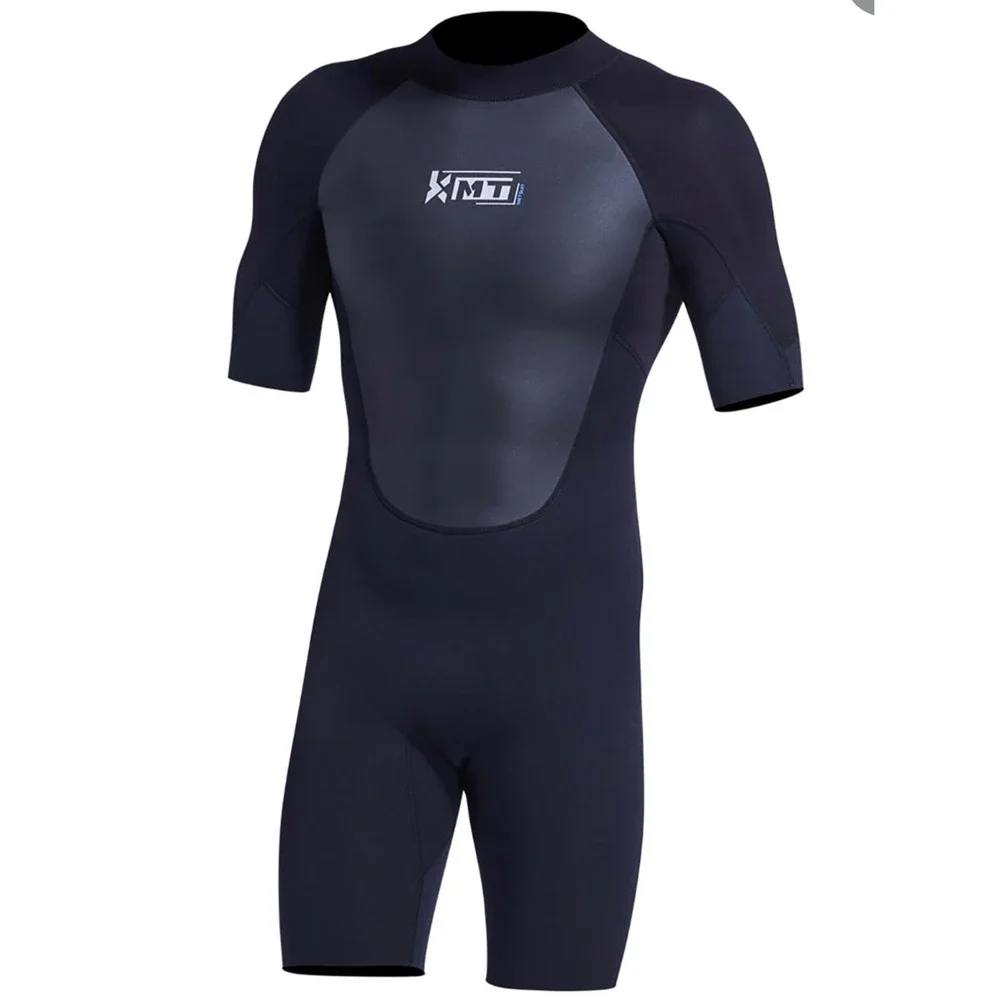 KMT Wetsuit Shorty Mens Medium Tall Black Excellent 2mm Back Zip High-Elasticity